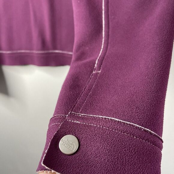 NORTH FACE Jacket Womens Large Purple Faux Suede Kanten Sherpa Lining A5 Series - Picture 6 of 10